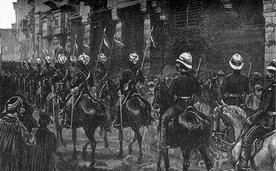 Demostración de Caballería en el Barrio Árabe, El Cairo, c1882-85 de Unbekannt