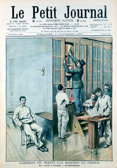 Celda y biblioteca en la prisión de Fresnes, 1907 de Unbekannt