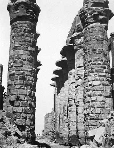 Calle central del gran templo de Karnak, Egipto, 1878 de Unbekannt