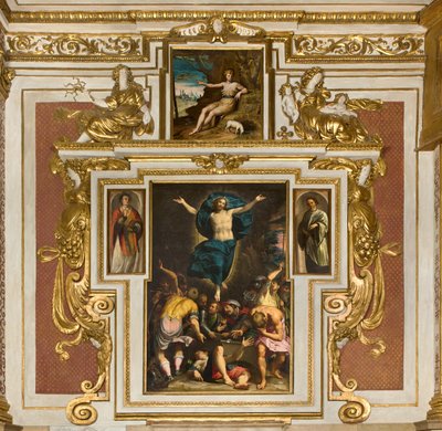 Capilla de Nuestra Señora del Pueblo, segundo tramo lado sur, Giovan Battista Trotti conocido como el Malosso, Resurrección 1594, Bernardino Campi, San Giovanni en el desierto 1569, Catedral de Santa María Assunta, Duomo, Cremona, Lombardía, Italia de Unbekannt