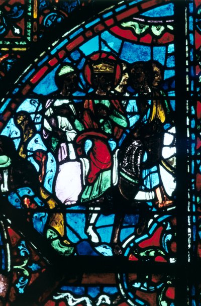 Carlomagno deja España, Vidriera, Catedral de Chartres, Francia, c1225 de Unbekannt