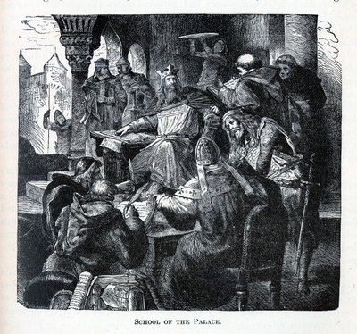 La Escuela del Palacio de Carlomagno, 1882 de Unbekannt