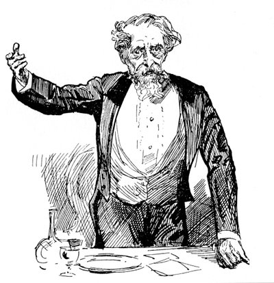 Charles Dickens dando un discurso después de la cena, c1860s de Unbekannt