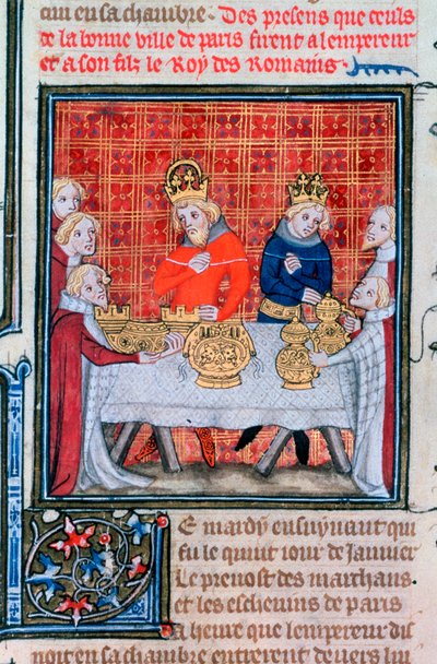 Carlos IV recibiendo regalos, 1375-1379 de Unbekannt