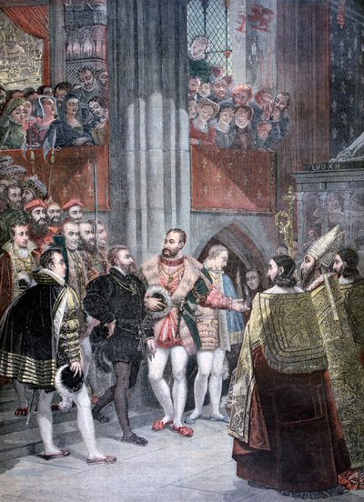 Carlos I y Carlos Quinto en la Basílica de Saint Denis, París, 1893 de Unbekannt