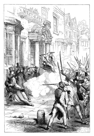Disturbios cartistas en Newport, Monmouthshire, 1839 c. 1895 de Unbekannt