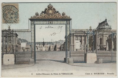 Chateau de Versailles: reja de honor - Postal fechada en 1905 de Unbekannt
