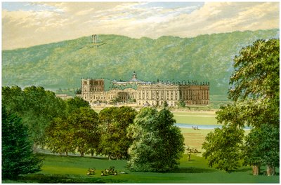 Casa Chatsworth, Derbyshire, hogar del Duque de Devonshire, c1880 de Unbekannt