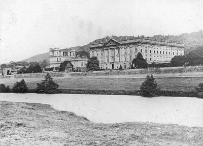 Casa Chatsworth desde el otro lado del río Derwent, Derbyshire, finales del siglo XIX o principios del XX de Unbekannt