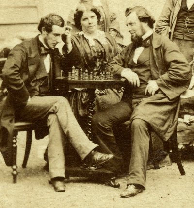 Ajedrez y cartas, c1850s de Unbekannt