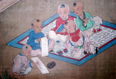 Niños jugando, pintura japonesa, siglo XVIII de Unbekannt