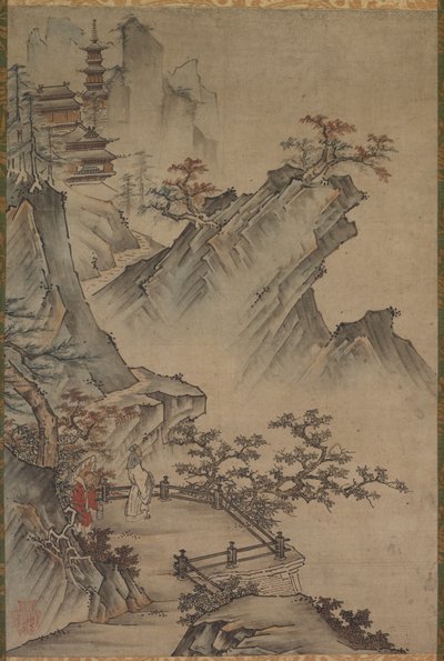 Literato chino viendo un valle, posiblemente mediados a finales de 1500-1600 de Unbekannt