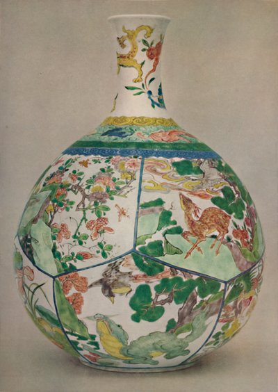 Botella de porcelana china en esmalte Famille Verte. Período de Kangxi, 1662-1722, 1928 de Unbekannt