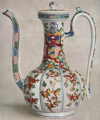 Jarra de Porcelana China con Decoración de Cinco Colores. Periodo de Wan Li, 1573-1619, 1928 de Unbekannt