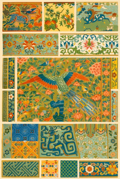 Pintura china, tejido, bordado y cloisonné, 1898 de Unbekannt