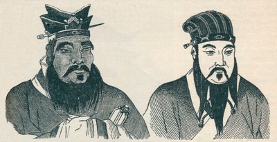 Retratos chinos de Confucio y su gran seguidor Mencio, 1907 de Unbekannt