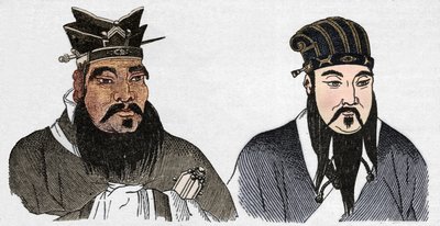 Retratos chinos de Confucio y su gran seguidor Mencio, 1907 de Unbekannt