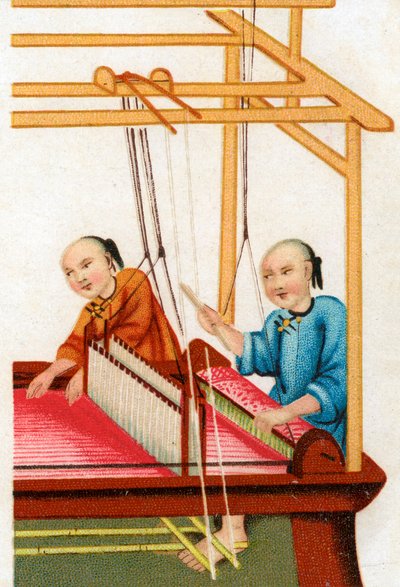 Tejido de seda chino, siglo XX de Unbekannt