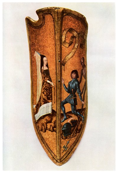 Caballería y amor cortés: escudo de desfile flamenco, c. 1400, 1956 de Unbekannt