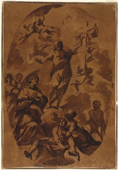 Cristo Triunfante Apareciendo a un Santo Intercesor, 1600s de Unbekannt