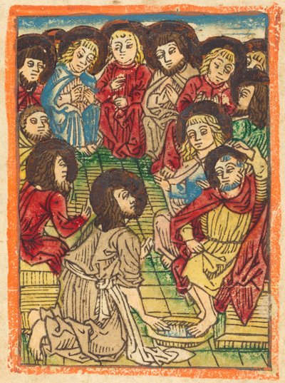 Cristo lavando los pies a los apóstoles, c. 1480 de Unbekannt