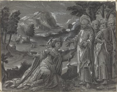 Cristo y la adúltera [recto], c. 1600 de Unbekannt