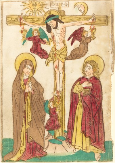 Cristo en la cruz con ángeles, 1460-1465 de Unbekannt