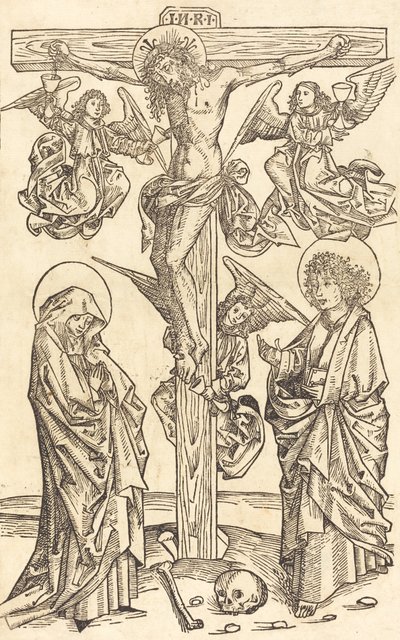 Cristo en la Cruz con Ángeles, 1490-1500 de Unbekannt