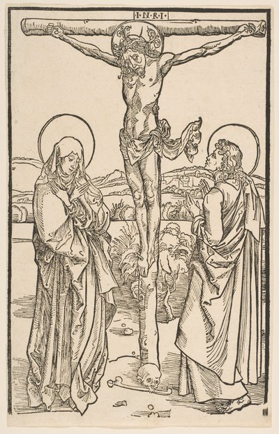 Cristo en la Cruz con la Virgen y San Juan de Unbekannt