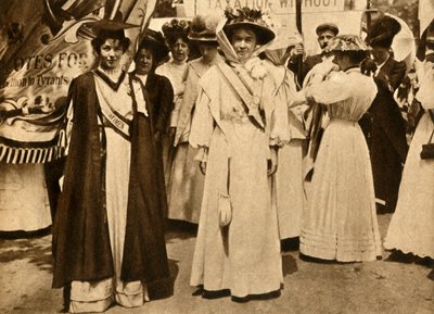 Christabel Pankhurst y Emmeline Pethick-Lawrence, Hyde Park, Londres, 21 de junio de 1908 de Unbekannt