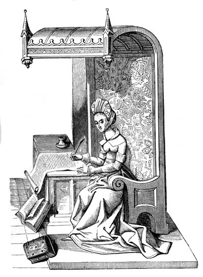 Christine de Pizan 1364-1430, escritora medieval, retórica y crítica, siglo XV, 1870 de Unbekannt