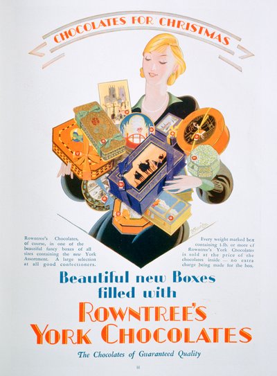 Anuncio navideño de chocolates Rowntrees York, 1928 de Unbekannt
