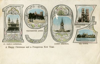Tarjeta de Navidad, 1904 de Unbekannt