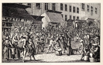 Mercado navideño en Berlín, 1776 de Unbekannt