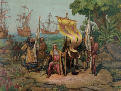 Cristóbal Colón (1451 - 1506) reclamando el 