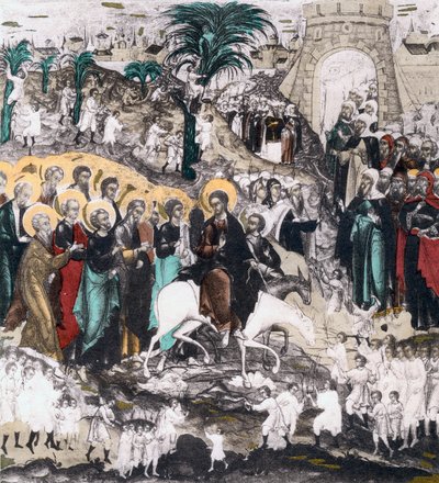Entrada de Cristo en Jerusalén, siglo XVI de Unbekannt