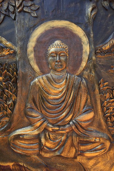 Pagoda budista Chua Thien Lam Go. Buda Shakyamuni sentado en la pose de meditación. Thay Ninh, Vietnam de Unbekannt
