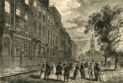 Church Row, Hampstead, en 1750, c. 1876 de Unbekannt
