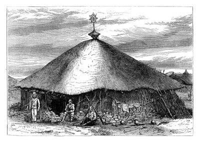 Iglesia en Magdala, con la tumba de Teodoro, Etiopía, c1868 de Unbekannt