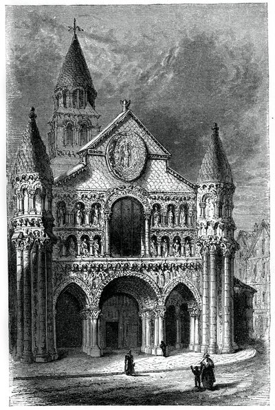 Iglesia de Notre Dame de la Grande, Poitiers, Francia, siglo XII, 1870 de Unbekannt