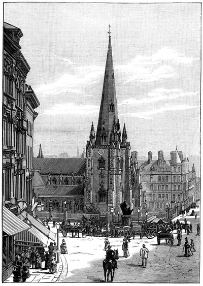 Iglesia de San Martín en el Bull Ring, Birmingham, West Midlands, 1887 de Unbekannt