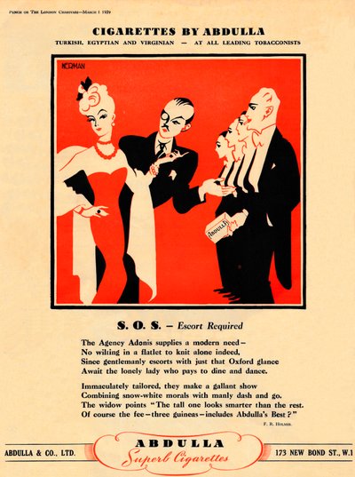 Cigarrillos por Abdulla - S.O.S. - Se requiere escolta, 1939 de Unbekannt