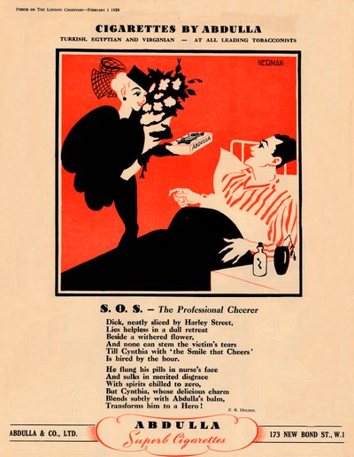 Cigarrillos por Abdulla - S.O.S. - El animador profesional, 1939 de Unbekannt