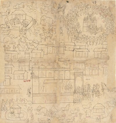 Paisaje urbano, siglos XVIII-XIX de Unbekannt