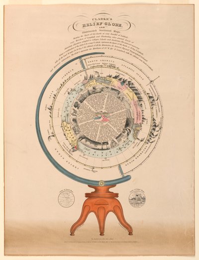 Globo de relieve de Clarke, 1849 de Unbekannt