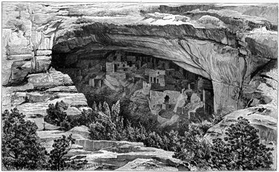 Palacio del Acantilado en el Cañón del Palacio del Acantilado, suroeste de Colorado, EE.UU., 1901 de Unbekannt