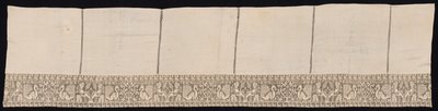 Tela con borde de pavos reales y vegetación, siglos XVII-XVIII de Unbekannt