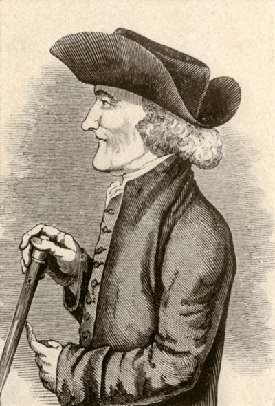 Sombrero de tres picos usado por un caballero cuáquero de Pensilvania, 1774 de Unbekannt