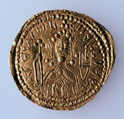 Moneda Zlatnik del Gran Duque Vladimir Svyatoslavich, Anverso: Retrato del gobernante, 980-1015 de Unbekannt