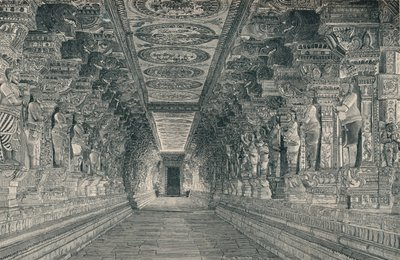 Columnata en el Interior del Templo Hindú en la Isla de Rameswaram, India del Sur, c. 1903 de Unbekannt
